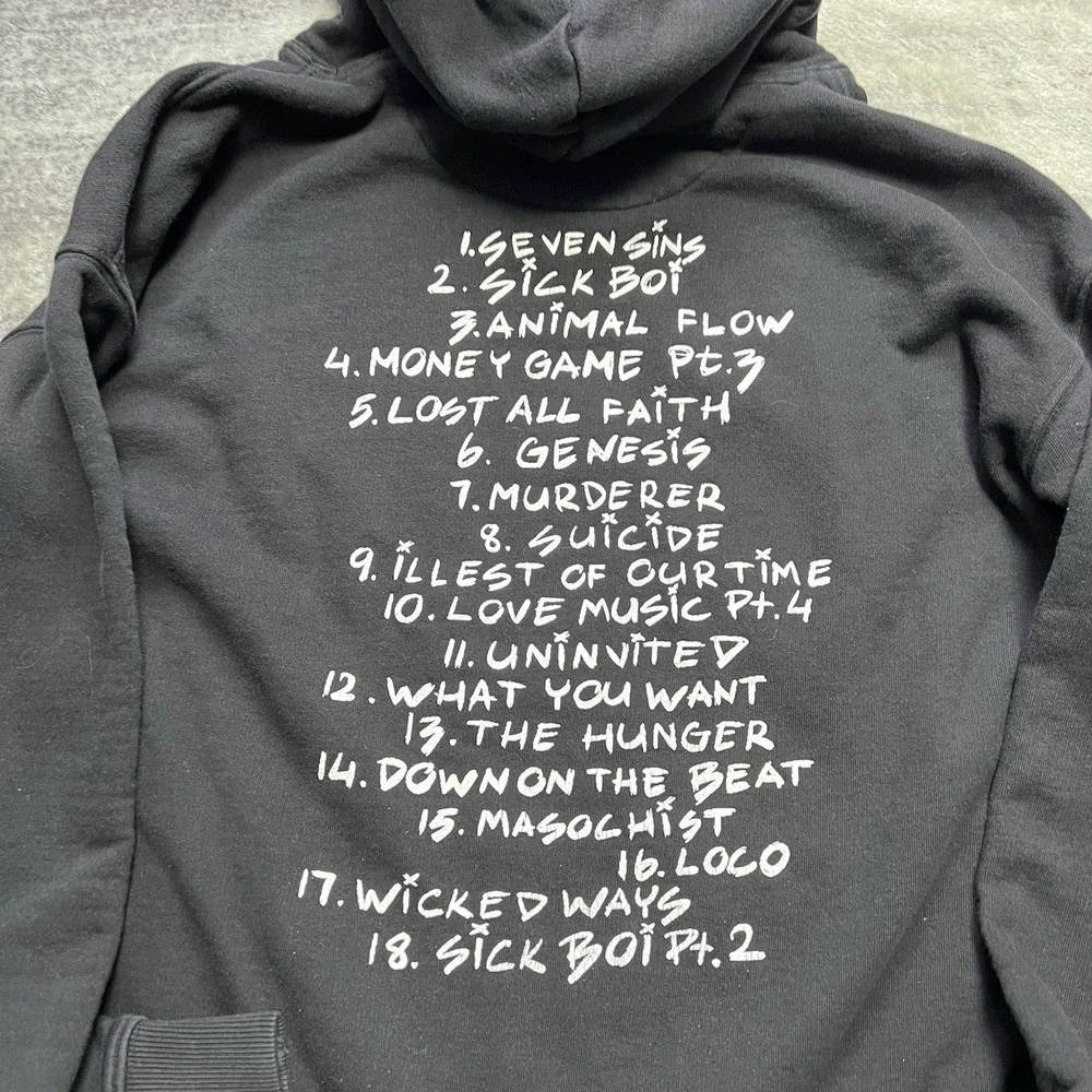 Ren Gill Sick Boi Track List Hoodie Large Black Ren Makes Merch - Picture 4 of 7